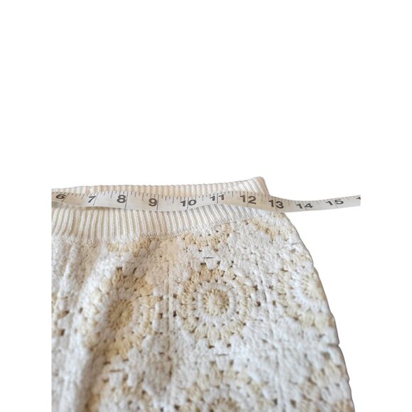 Zara  NWT Floral Crochet High Waist Trousers Girls Tall Size 12 - Picture 3 of 11